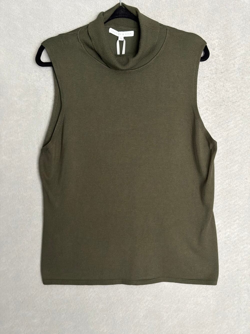 Preston & York Knit Bailey Sweater Sleeveless in Hunter Women's Medium NEW